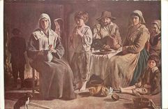 CPA Louis Lenain Famille de paysans dans un interieur