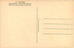 CPA Chartres La Cathedrale Portail Sud (XIIIe s) Statues de Saint Georges et Saint Piat