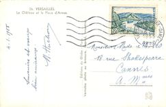 CPA Versailles Le chateau et la Plage d'Armes
