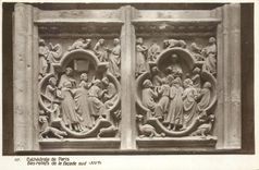 CPA Paris Cathedrale bas relief de la Facade Sud (XIVe)