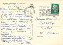 CPSM Grenoble vue generale les grands boulevards et la chaine de Belledonne