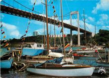 CPSM Bordeaux (Gironde) Le nouveau font suspendu sur la Garonne