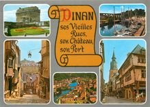 CPSM Dinan (Cotes du Nord) Chateau de la Duchesse Agne Le port de Plaisance Rue du Jerzual