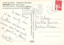 CPSM Grasse (A M) Villes des fleurs Capitale du Parfun le marche aux fleurs et la Fontaine