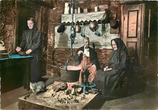 CPSM Corse Ile de Beaute U Fucone Le foyer familial au Village