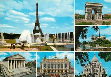 CPSM Paris et ses Merveilles la Tour Eiffel l'arc de triomphe de l'Etoile