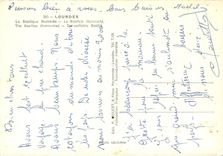 CPSM Lourdes La Basilique illuminee