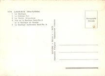 CPSM Lourdes (H P) La Basilique Le chateau Fort la Grotte Miraculeuse