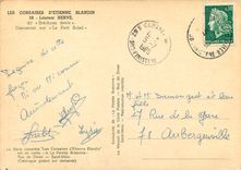 CPSM Corsaires d'Etienne Blandin Laurent Herve dit Brechuesdenis Canonnier sur le Petit Soleil