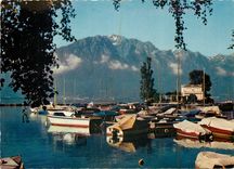 CPSM Clarens Montreux Le port et l'Ile de Salagnon
