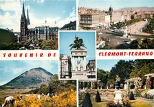 CPSM Clermont Ferrand La Cathedrale Place de Jaude Monument de Vercingetorix