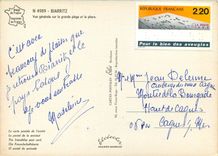 CPSM Biarritz Vue generale sur la grande plage et le Phare