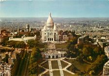 CPSM Paris Vue aerienne Basilique du sacre coeur de Montmartre