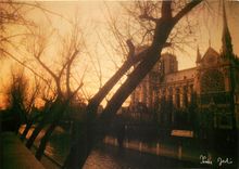 CPSM Lumieres et Scenes de Paris la seine et la Cathedrale N D