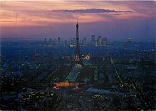 CPSM Paris la nuit Panorama