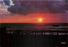 CPSM Coucher de Soleil sur le Littoral de la Manche