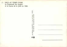 CPSM Nice au Temps Passe la promenade des Anglais et le Casino de la Jetee en 1900 REPRODUCTION