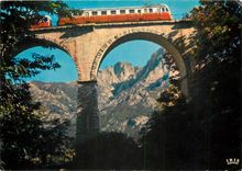 CPSM Charmes et Couleurs de la Corse Paysage grandiose au passage de la micheline a Bocognano
