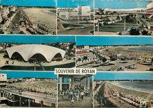 CPSM Royan la plage la poste Front de Mer le Marche la plage le Portique Promenade couverte la Plage