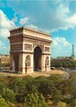 CPSM Paris L'Arc de Triomphe Tour Eiffel