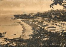 CPSM Aix les Bains Lac du Bourget Vue d'ensemble de la plage