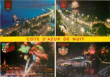 CPSM Soleil de la Cote d'Azur Promenade des Anglais la nuit