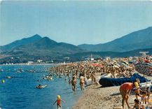 CPSM Argeles sur Mer (Pyrenees Orientales) La Plage et la chaine des Alberes