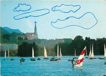 CPSM Annecy (Haute Sav) Regates sur le lac face a la Basilique de la Visitation