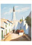 CPSM Ile de Re Ars Ruelle fleurie et clocher noir et blan