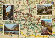 CPSM Les Pyrenees avec vues de Lourdes Gavardie lac de Gaube Pont Napoleon