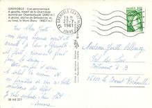 CPSM Grenoble Vue panoramique a gauche massif de la chartreuse