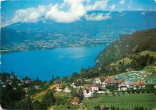 CPSM Lac d'Annecy (Haute Savoie) Talloires (le camping) et le Roc de Chere