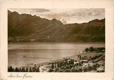 CPSM Aix les Bains Plage municipale et Mont du Chat