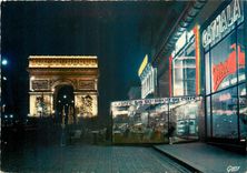 CPSM Paris la nuit l'Arc de Triomphe