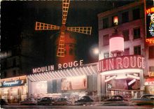 CPSM Paris la nuit le Moulin Rouge