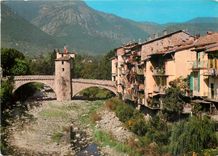 CPSM Sospel (Alpes Mmes) Le Pont Vieux et sa Tour de peage