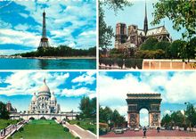 CPSM Paris et ses Merveilles Tour Eiffel Cathedrale N D