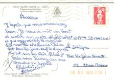 CPSM Crest Voland Savoie (alt 1230 m) Crepuscule sur le village au fond le Mont Charvin