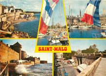 CPSM La Cote d'Emeraude Saint Malo Cite Corsaire La Plage de Bon Secours et les remparts