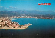 CPSM Corse Ile de Beaute Souvenir d'Ajaccio Vue aerienne de la Ville et des ports