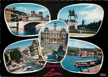 CPSM Lyon Pont Tilsitt Place des Terraux