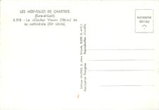 CPSM Les merveilles de Chartres (Eure et loir) le clocher Vieux (106 m) de la cathedrale (XIIe s)