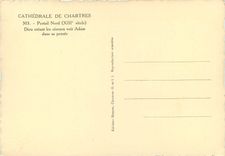 CPSM Cathedrale de Chartres Portail Nord (XIIIe s) Dieu creant les oiseaux voit Adam dans sa pensee