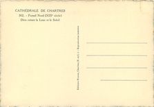 CPSM Cathedrale de Chartres Portail Nord (XIIIe s) Dieu creant la Lune et le Soleil