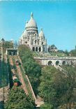 CPSM Paris et ses Merveilles Basilique du Sacre Coeur de Montmartre (1876 1910) et le Funiculaire