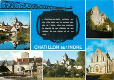CPSM Chatillon sur Indre (Indre) Vue generale le Vieux chateau le donjon vue generale