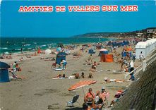 CPSM La Cote Fleurie Villers sur Mer (Calvados) la plage