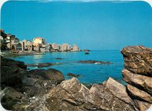 CPSM Panorama de la Corse Erbalunga la pointe rocheuse garnie de maisons se termine par une tour gen