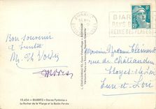 CPSM Biarritz Basses Pyrenees le rocher de la Vierge et la roche Percee