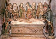 CPSM Salers Cite Mediavale d'Auvergne la mise au tombeau (1495)